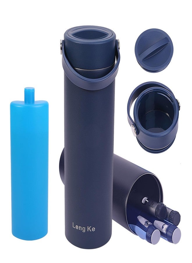 حقيبة تبريد الأنسولين للسفر من بومكي، زجاجة تبريد لأقلام الأنسولين، حقيبة حمل محمولة معتمدة من إدارة أمن النقل الأمريكية، حقيبة تبريد أدوية لمرضى السكري مع قالب جل ثلجي - Image 1